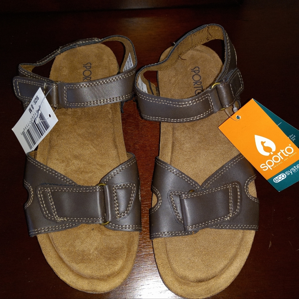 Sporto Sandy Brown Strappy Sandals 8